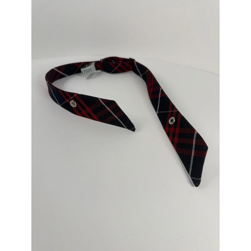 Flynn OHara School Uniform Crossover Tie Plaid Navy Red One Size